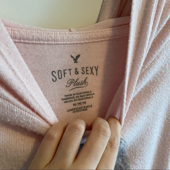 American Eagle soft and sexy collection pink hoodie M - Picture 6 of 6